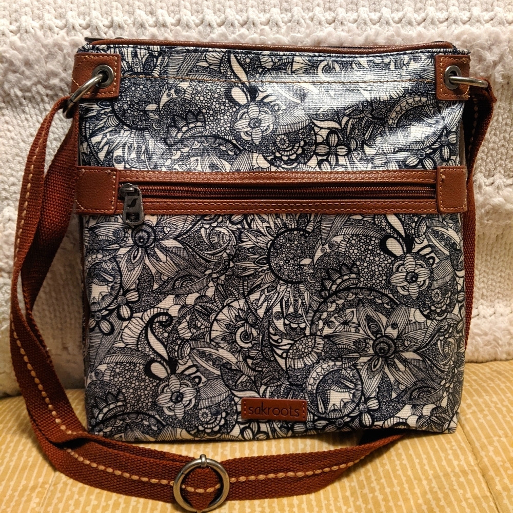 Sak Roots Vinyl Floral Print Crossbody Handbag